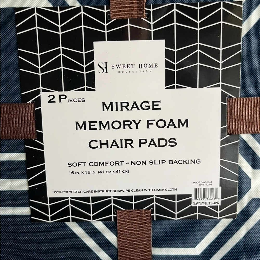 Sweet Home Collection Memory Foam Chair Pads 2pck